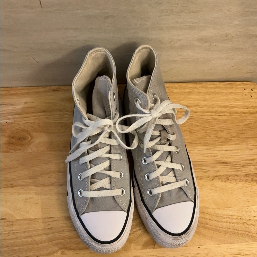 Chuck Taylor All Star Converse Light Gray High-Top Sneakers - Picture 3 of 11